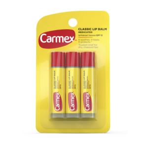 CARMEX Medicated Lip Balm Sticks, Lip Moisturizer for Dry, Chapped Lips 1 Pack of 3.