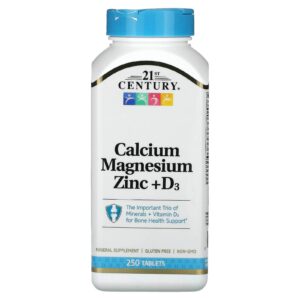 21st CENTURY CALCIUM-MAGNESIUM-ZINC+D3 250 tablets