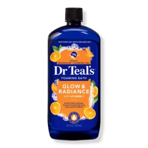 DR TEAL'S GLOW & RADIANCE Foaming Bath Vitamin C, Magnesium & Citrus. 1000mL.