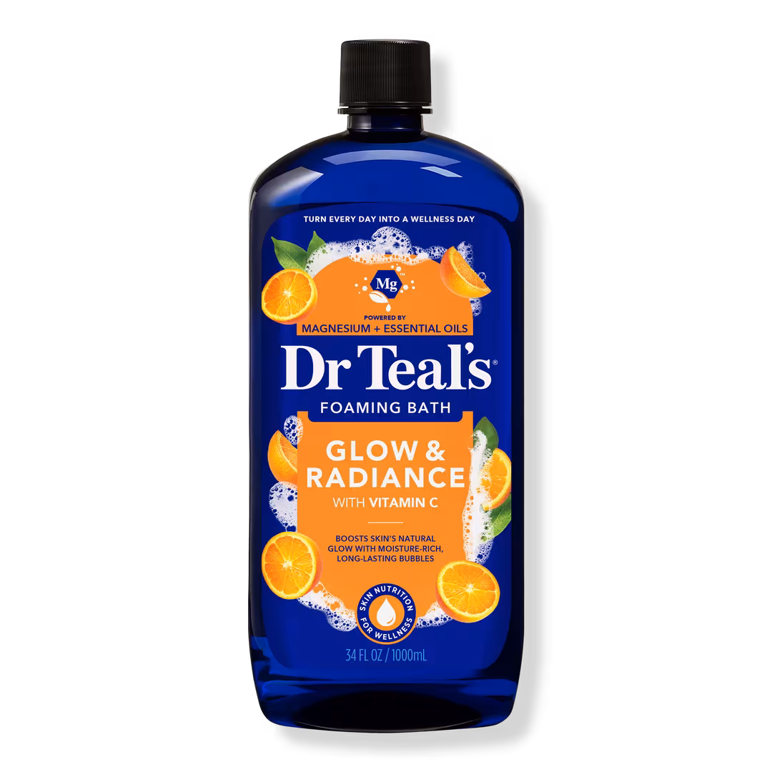 DR TEAL'S GLOW & RADIANCE Foaming Bath Vitamin C, Magnesium & Citrus. 1000mL.
