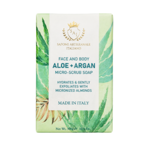 SAPONE Artigianale Italiano Aloe + Argan Soap 300g.